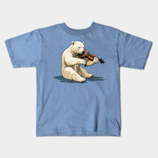 Polar Bear Playing Violin Kids T-Shirt